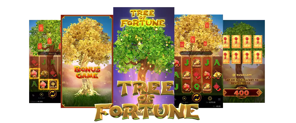 ลักษณะของเกมสล็อต Tree of Fortune ต้นไม้แห่งโชคลาภ